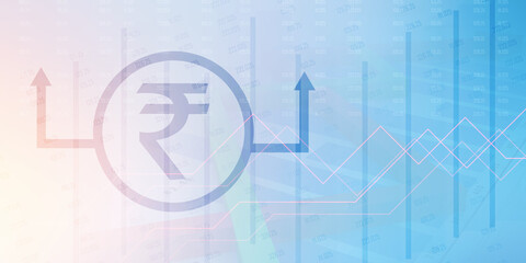 Rupee currency . 2D rendering illustration
