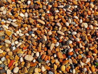 background of pebbles on the beach