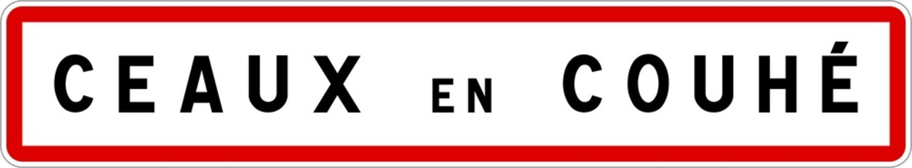 Panneau entrée ville agglomération Ceaux-en-Couhé / Town entrance sign Ceaux-en-Couhé