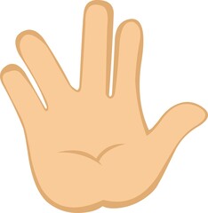 Vector illustration of a hand cartoon making the vulcan salute