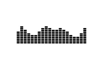 Vector sound waves, audio equalizer technology, vector illustration.