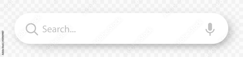 Poster search bar. search window with shadow on transparent background. search bar for ui interface - stock