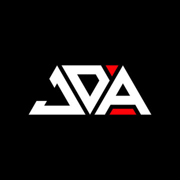JDA triangle letter logo design with triangle shape. JDA triangle logo design monogram. JDA triangle vector logo template with red color. JDA triangular logo Simple, Elegant, and Luxurious Logo...