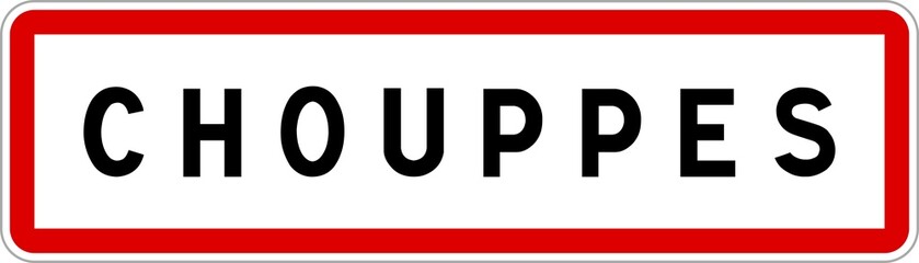 Panneau entrée ville agglomération Chouppes / Town entrance sign Chouppes