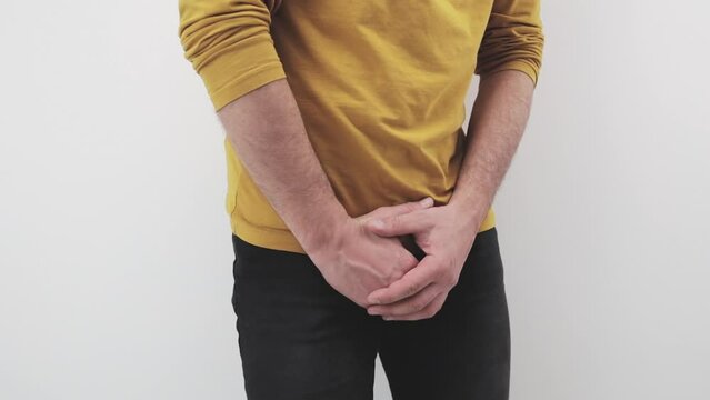 Man with groin crotch pain issues.