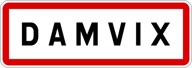 Panneau entrée ville agglomération Damvix / Town entrance sign Damvix