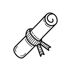 Sketch of scroll. Hand drawn doodle icon. Sign symbol. Vector.