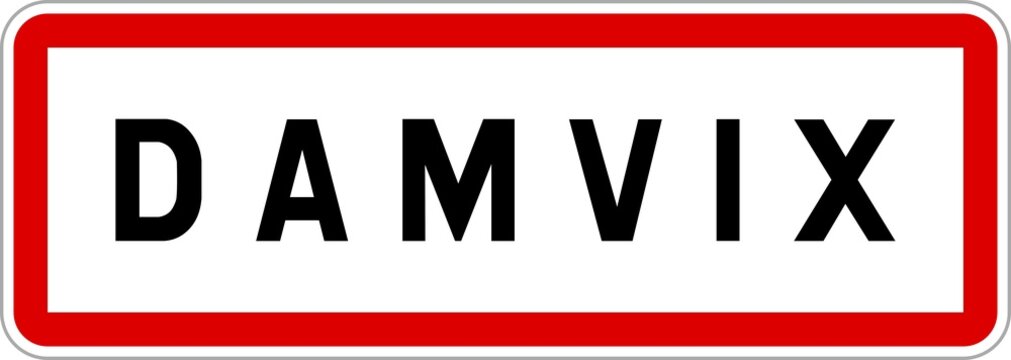 Panneau entr&eacute;e ville agglom&eacute;ration Damvix / Town entrance sign Damvix