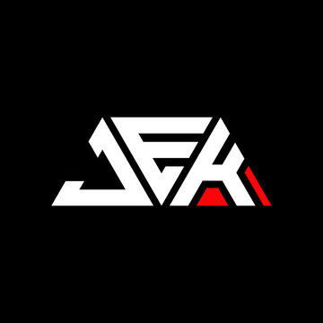 JEK triangle letter logo design with triangle shape. JEK triangle logo design monogram. JEK triangle vector logo template with JEd color. JEK triangular logo Simple, Elegant, and Luxurious Logo...