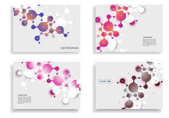 Vector abstract background. Molecular medical atom design. Science medicine illustration concept