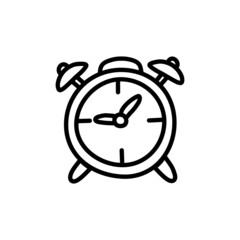 Sketch alarm clock. Hand drawn doodle icon. Sign symbol. Vector.