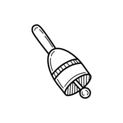 Sketch handbell. Hand drawn doodle icon. Sign symbol. Vector.