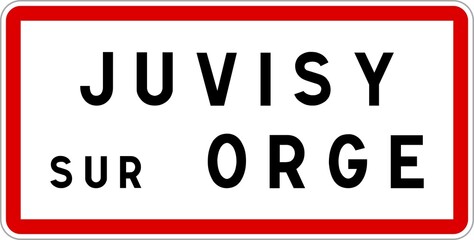 Panneau entrée ville agglomération Juvisy-sur-Orge / Town entrance sign Juvisy-sur-Orge