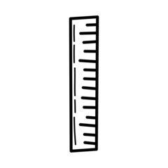 Sketch of ruler. Hand drawn doodle icon. Sign symbol. Vector.
