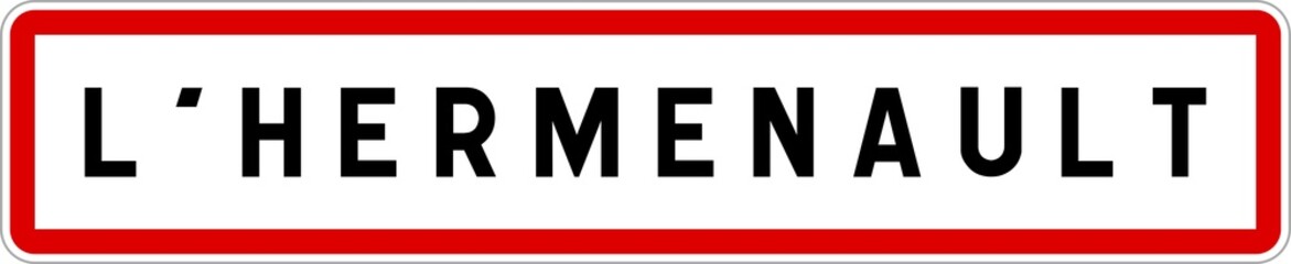 Panneau entrée ville agglomération L'Hermenault / Town entrance sign L'Hermenault