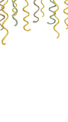 パーティーで天井から吊り下げる飾りの背景素材_吊るすリボン_16:9