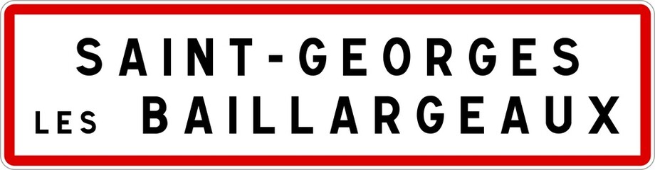 Panneau entrée ville agglomération Saint-Georges-lès-Baillargeaux / Town entrance sign Saint-Georges-lès-Baillargeaux