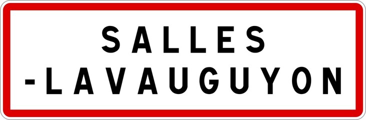 Panneau entrée ville agglomération Salles-Lavauguyon / Town entrance sign Salles-Lavauguyon