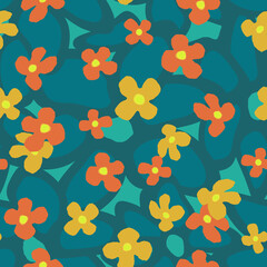 Floral seamless pattern, summer design for textile, fabric, packaging, illustration.