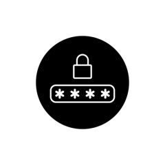 Fototapeta premium Password icon in black round
