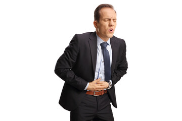 Businessman with abdominal pain