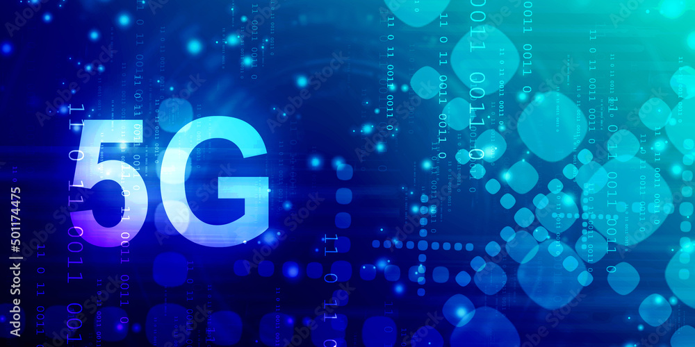 Aufkleber 2d rendering 5g network 5g connection