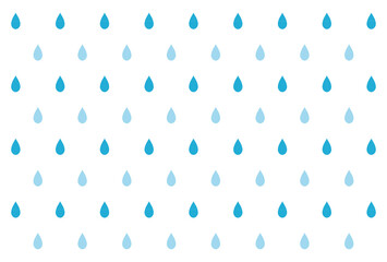 シンプルな2色の雨のシームレスパターン　雫　青　水色　背景　素材