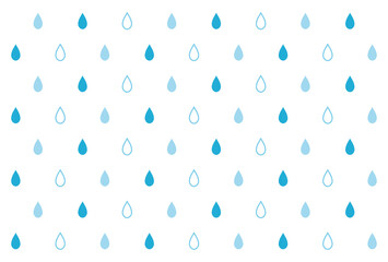 シンプルな3色の雨のシームレスパターン　雫　青　水色　背景　素材
