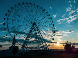 Colorful view of the illuminated Ferris wheel - Foz do Iguacu - Parana - Brazil