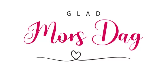 Deurstickers Glad mors dag, swedish text. Happy mother's Day. Vector © FriendlyPixels