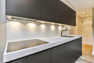 Interior of stylish kitchen in apartment