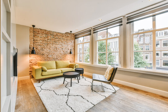 Interior of modern room with couch