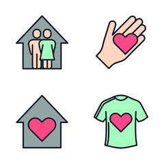 charity set icon symbol template for graphic and web design collection logo vector illustration