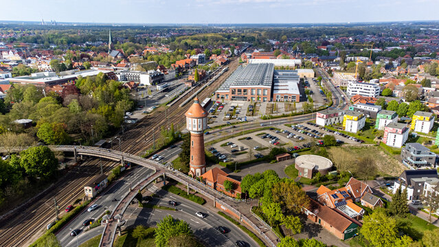 Wasserturm Lingen Emsland Luftaufnahme Drohne Stadt