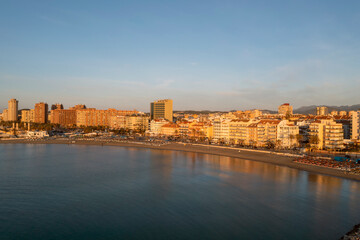 vista de la playa del centro de Fuengirola, Andalucía