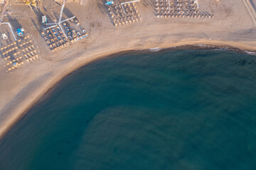 vista de la playa del centro de Fuengirola, Andalucía