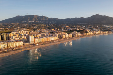 vista de la playa del centro de Fuengirola, Andalucía