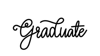 Graduate handwriting calligraphy  Congratulations ,symbols template for graduation design.isolated on white background ,Vector illustration EPS 10
