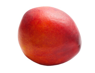 Red ripe sweet juicy delicious nectarine, isolated on white background