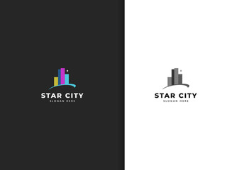 Star city logo design, night light.