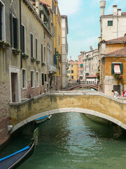 Fototapeta na wymiar Views of the Venice - water streets, boats, gondolas, mansions along. Italy.