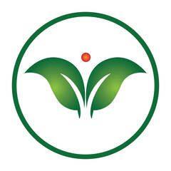 Logos of green Tree leaf ecology