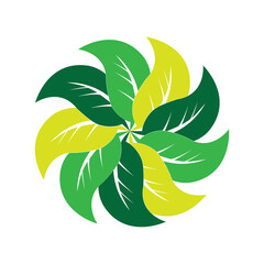 Logos of green Tree leaf ecology