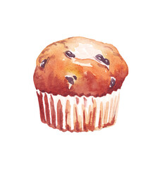 Cake. Watercolor illustration. Hand-painted