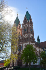 Fototapeta na wymiar Heart of Jesus Church in Freiburg, Germany