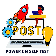 POST - Power On Self Test acronym. business concept background. vector illustration concept with keywords and icons. lettering illustration with icons for web banner, flyer, landing pag