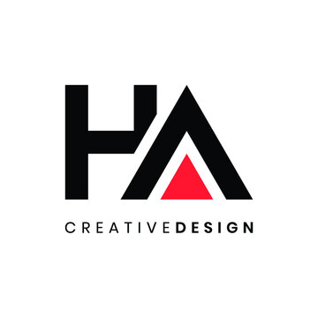Modern creative letter HA logo design vector