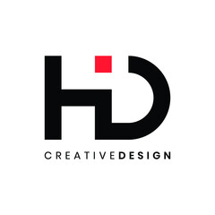 Fototapeta premium Creative modern letter HD logo design vector