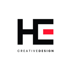Creative modern letter HE logo design vector