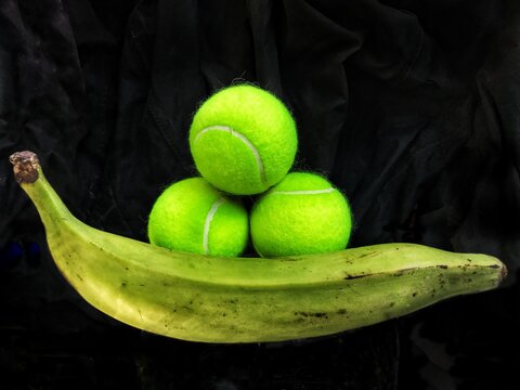 Plantain And Tennis Balls, Green Objects